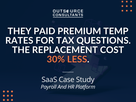 They Paid Premium Temp Rates for Tax Questions. The Replacement Cost 30% Less.